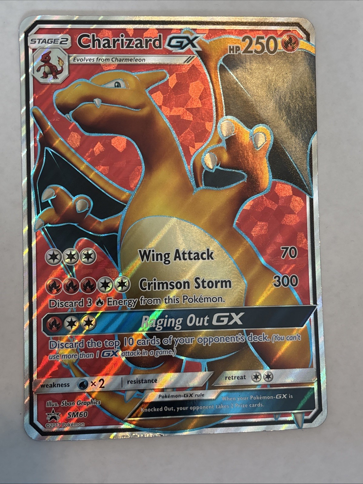 Charizard GX - SM60 - JUMBO  / OVERSIZED - Black Star Promo - Pokemon Card - LP