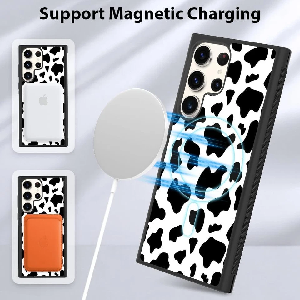 Funda KANGHAR para Samsung Galaxy S24 Ultra Estampado de Vaca Antideslizante Estética  Foto 2 de 4