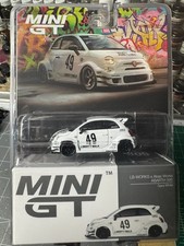Mini GT LB-WORKS x Abas Works ABARTH 595 Gara White #809 1/64