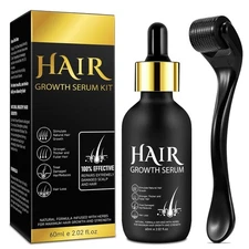 5% Minoxidil Beard Growth Oil + Derma Roller Hair Growth Serum Biotin &Collagen
