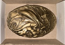 ALEXES Custom Western Dragon Belt Buckle for Men 100 Brass Embossed Design