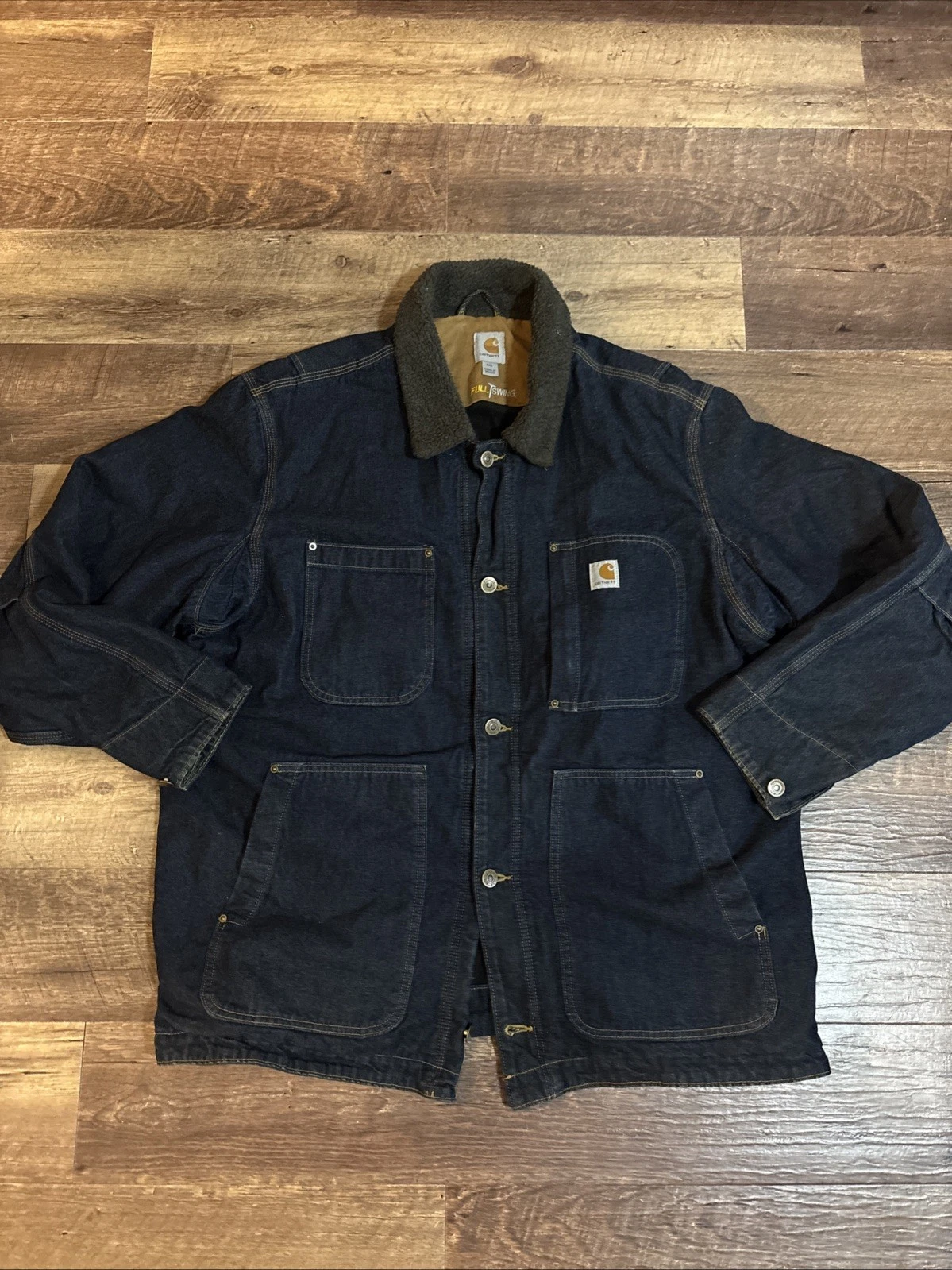 Carhartt Full Swing Denim Fleece Lined Jacket Size 2XL 102947-407