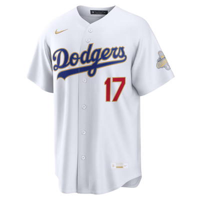 Nike Dodgers ユニフォーム 17号 新品 Nike Shohei Ohtani Los Angeles Dodgers 2026 Gold Collection Kanji