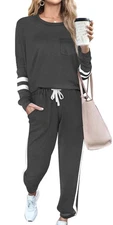 Womens Sweatsuits Sets Two Piece Outfits Color Block Sports Workout Sets Deep...