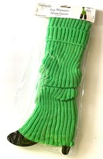 Underwraps GREEN RIBBED KNIT Leg WARMERS NEW OS