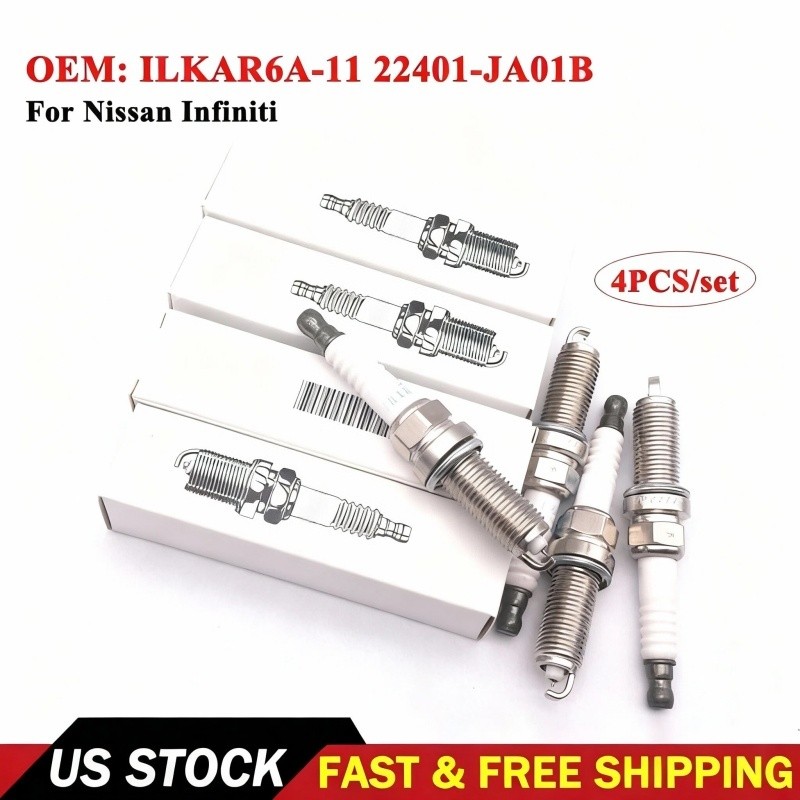 4PCS OEM Iridium Spark Plugs 22401-JA01B For Nissan Infiniti DILKAR6A-11 US SHIP