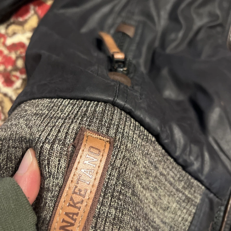 Chaqueta Bomber NAKETANO Mujer Talla M Azul Poliéster Cremallera Completa Puños Acanalados Con Capucha Foto 3 de 4