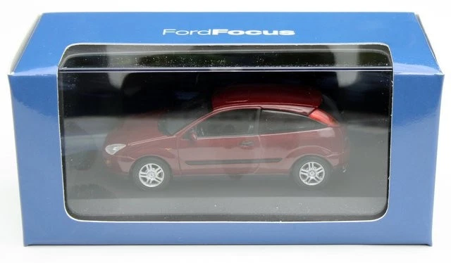 Ford Focus MK1 3-türig Bj. 1998-2001, Dunkelrot-Metallic, MINICHAMPS Im M.1:43 - Immagine 4 di 4