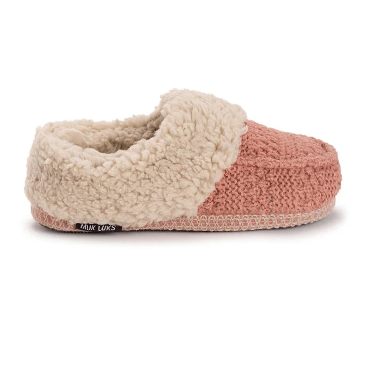 Muk Luks Women's Cozy Knit Slippers Petal Pink Size L 9-10 New w/ Tags