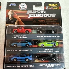 Jada Fast & Furious Nano Hollywood Rides 6 Cars Total Porsche Dodge Honda Ford