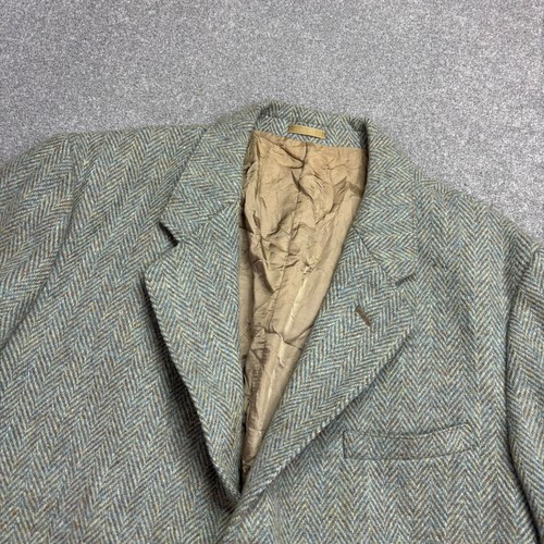 Harris Tweed Jacket Adult 42R Grey Country Hunting Outdoors Weave Blazer Men* - Picture 3 of 13