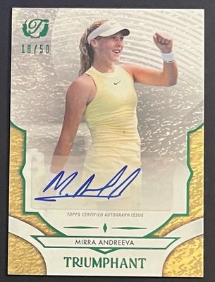2025 TOPPS TRIUMPHANT MIRRA ANDREEVA TROPHY GOLD AUTOGRAPH AUTO