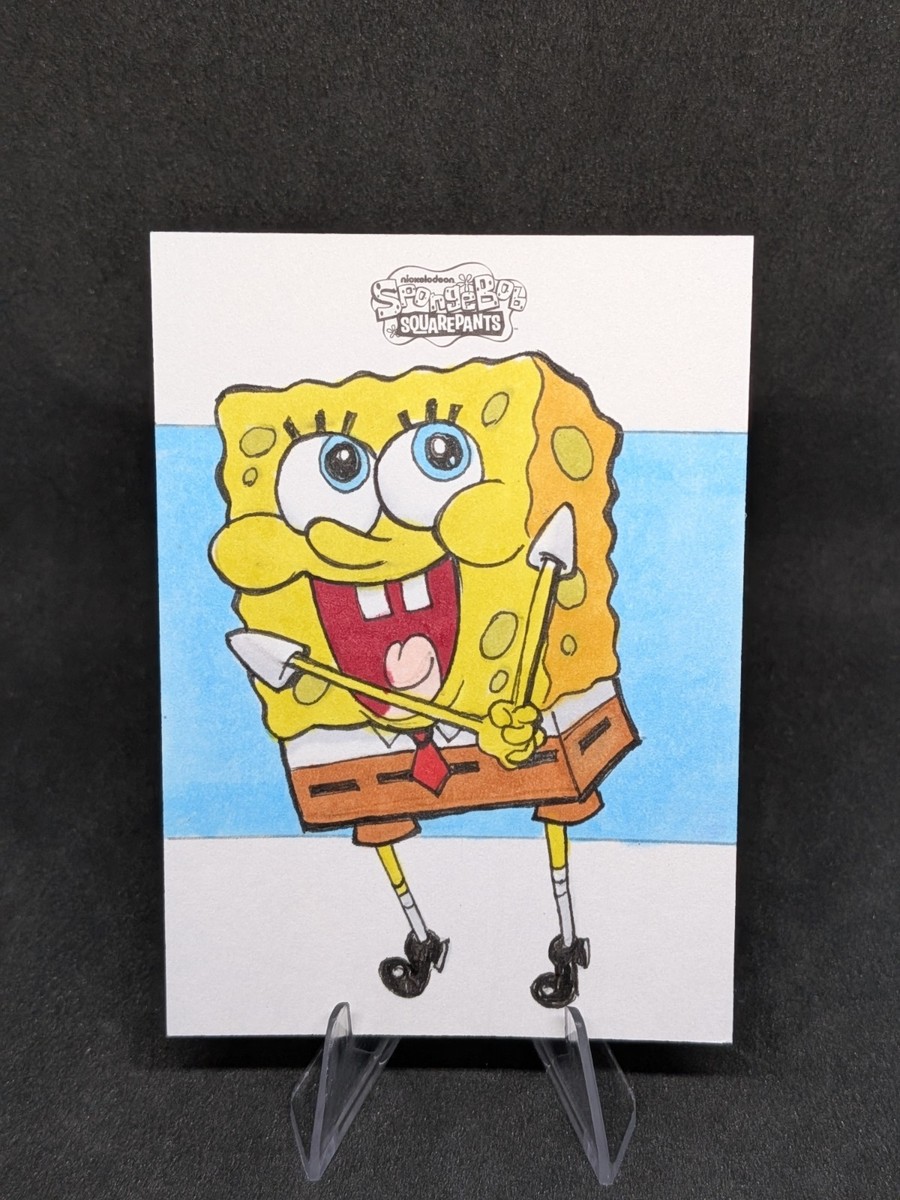 2025 Topps Chrome SpongeBob 1/1 Artist Sketch Card Auto SpongeBob