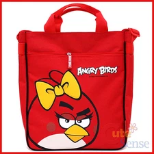 Angry Birds Canvas Tote Bag 13" Shoulder Bag -Red Bird with Bow Rovio Licensed