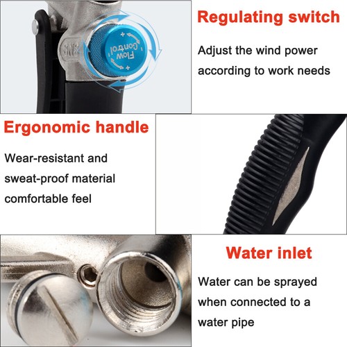 2‑Way Air Compressor Blow Gun Adjustable Air Flow with Extened Nozzle 1/4'' NPT - Picture 4 of 8