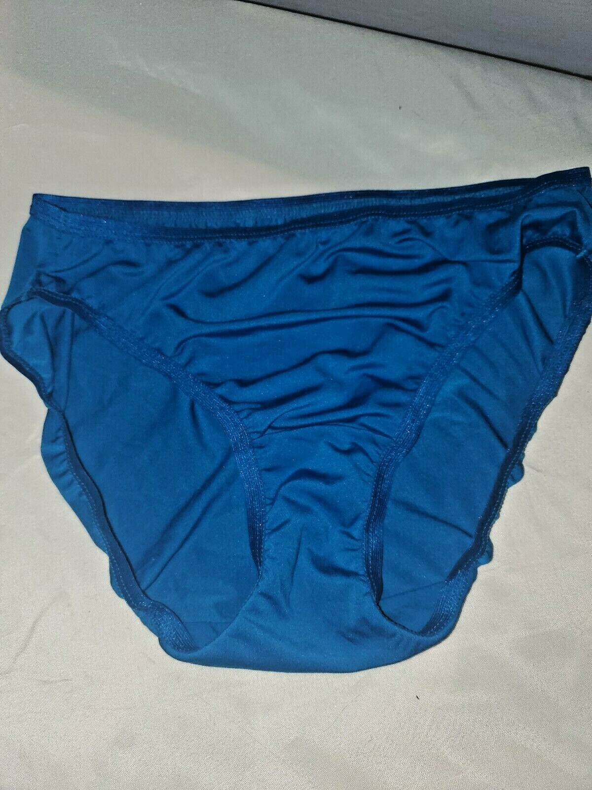 VTG SHINY BLUE HI CUT BIKINI PANTIES WET LOOK SECOND … Gem