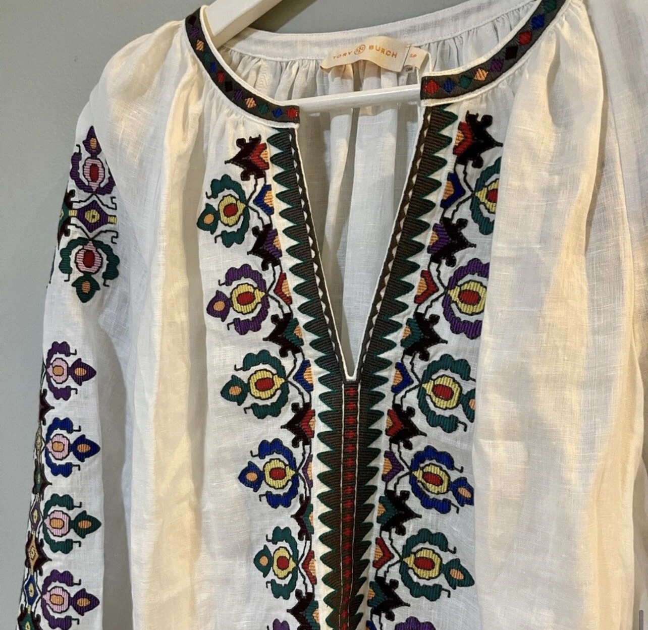 Abito in lino ricamato Tory Burch. Nuovo con etichetta. Taglia S. Vendita al dettaglio $600