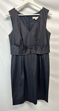 Loft A Line Dress Gray 100% Cotton Sleeveless Modest Career 6