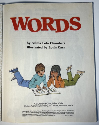 Ein kleines goldenes Buch WORTE von Selma Lola Chambers Illus von Louis Cary 1974 - Bild 3 von 4