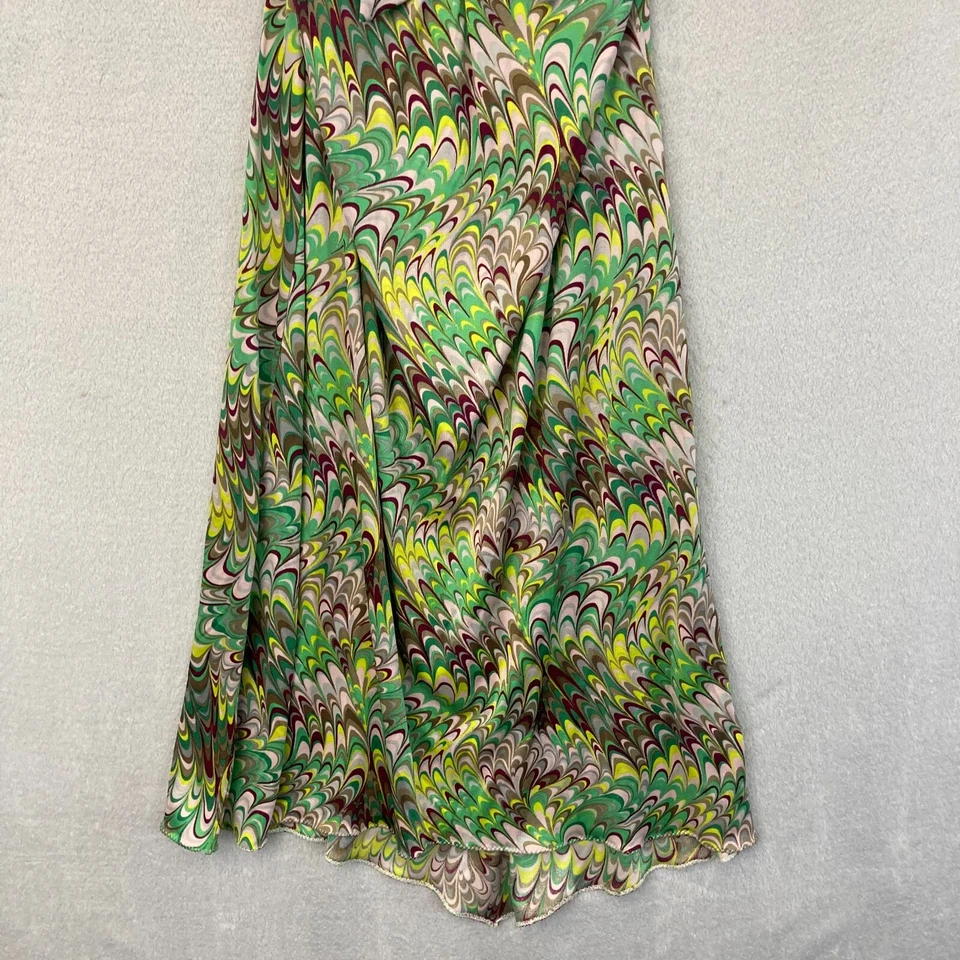 Poleci 100% Silk Sleeveless Dress Size Small S Knee Length Funky Retro Tie Neck - Image 4 of 4