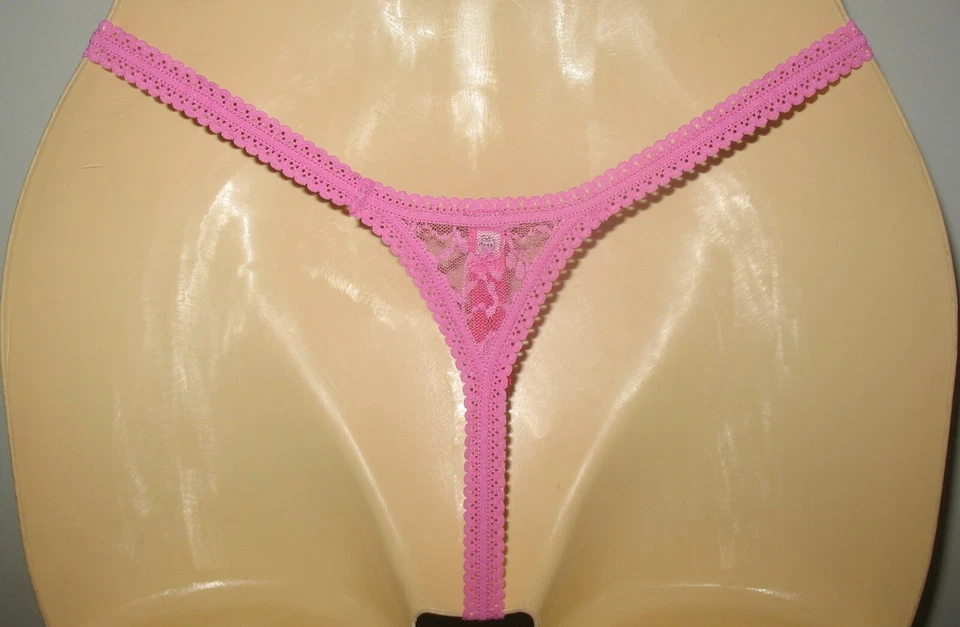 BETSEY JOHNSON - NUEVO - S - ROSA NYLON ENCAJE ELÁSTICO - TANGA TANGA  Foto 3 de 3