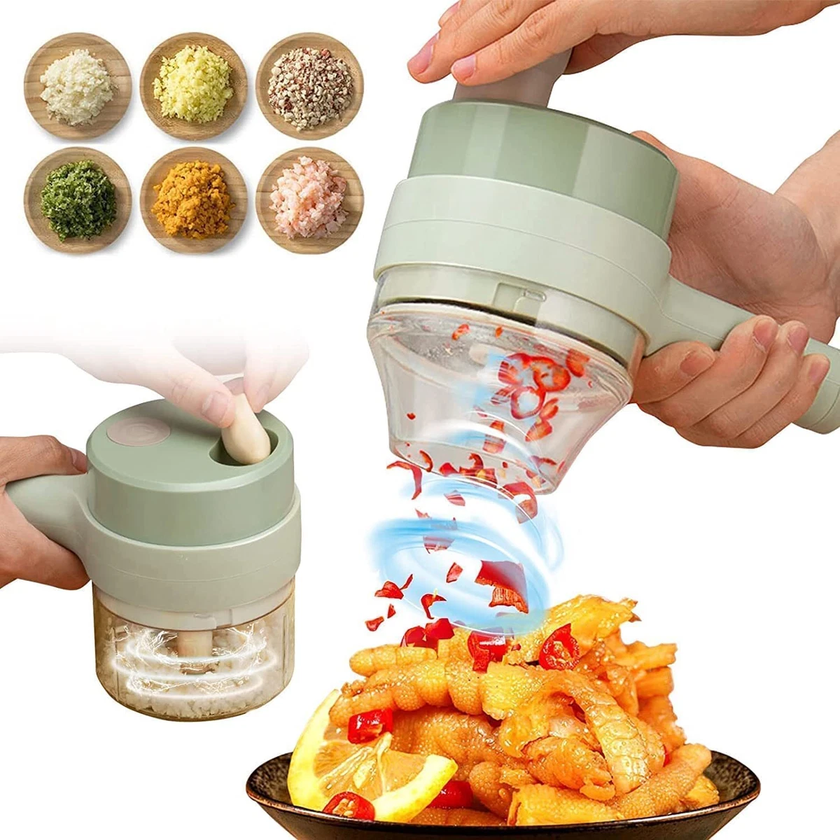 Wireless Mini Electric Food Chopper Compact Garlic Crusher Wireless Garlic  Mince