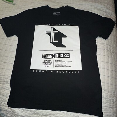 Young & Reckless A$AP Ferg Graphic T-Shirt Black Streetwear Tee Large