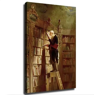 Carl Spitzweg The Bookworm Poster Canvas Print Wall Art Beautiful Artwork