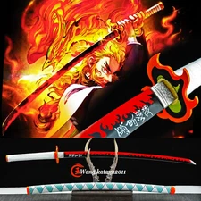 Demon Slayer Sword鬼滅之刃 Rengoku Kyoujurou 1060Steel Sharp Japanese Samurai Katana