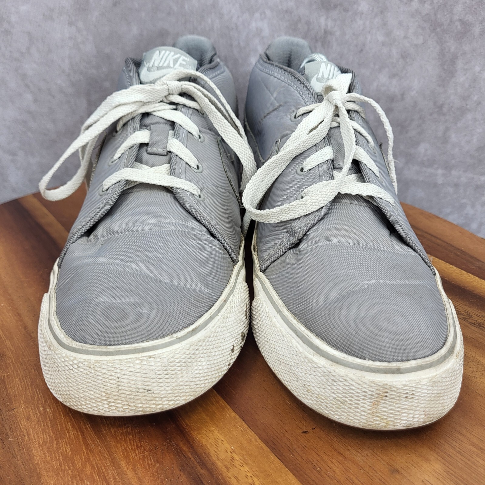 SAOLA Nike Toki ND Sneakers Uomo 8 Grigio Pelle Mid Top Scarpe Casual 385444 013