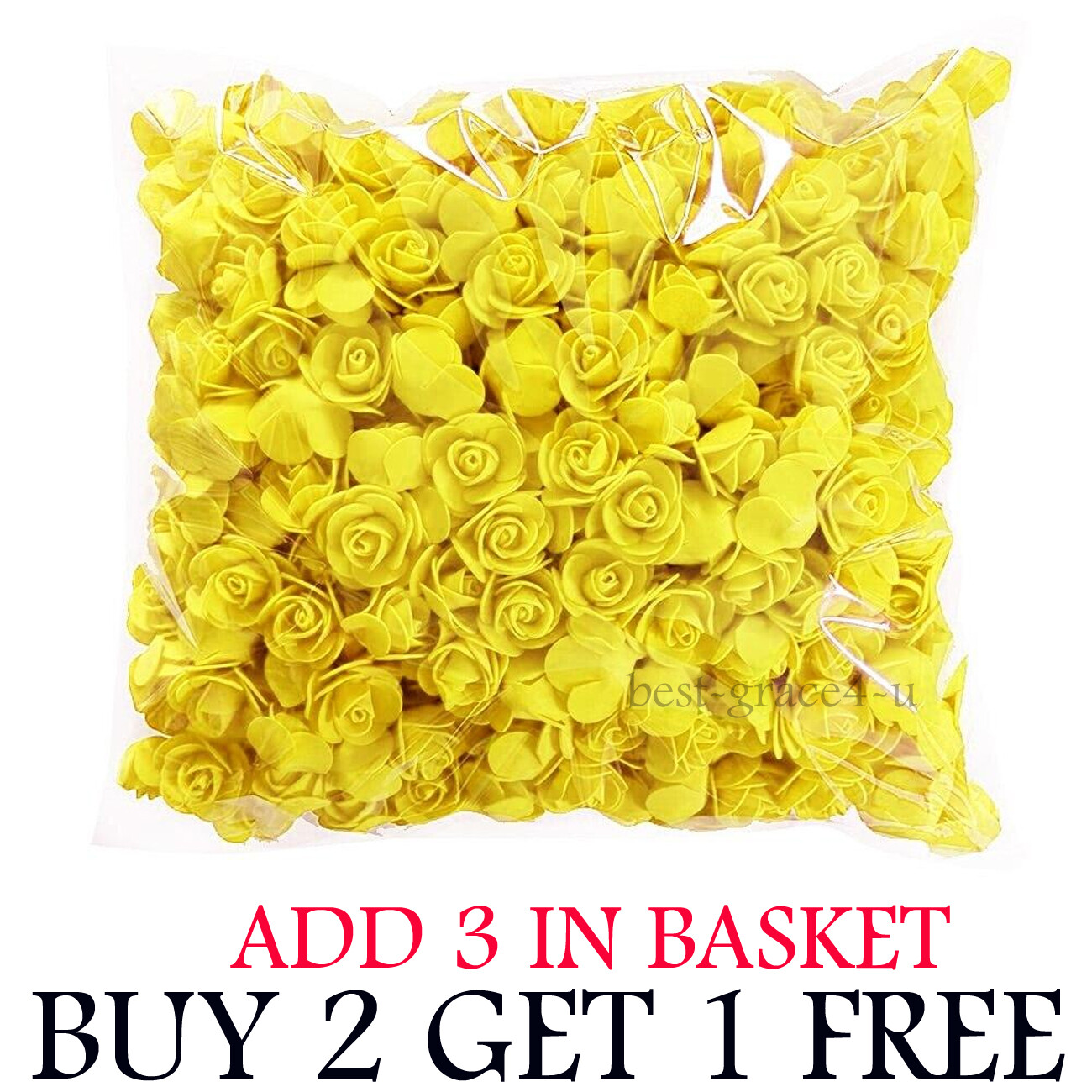 500PCS Foam Roses 3cm Artificial Foam Flower Heads DIY Rose Bear Decor