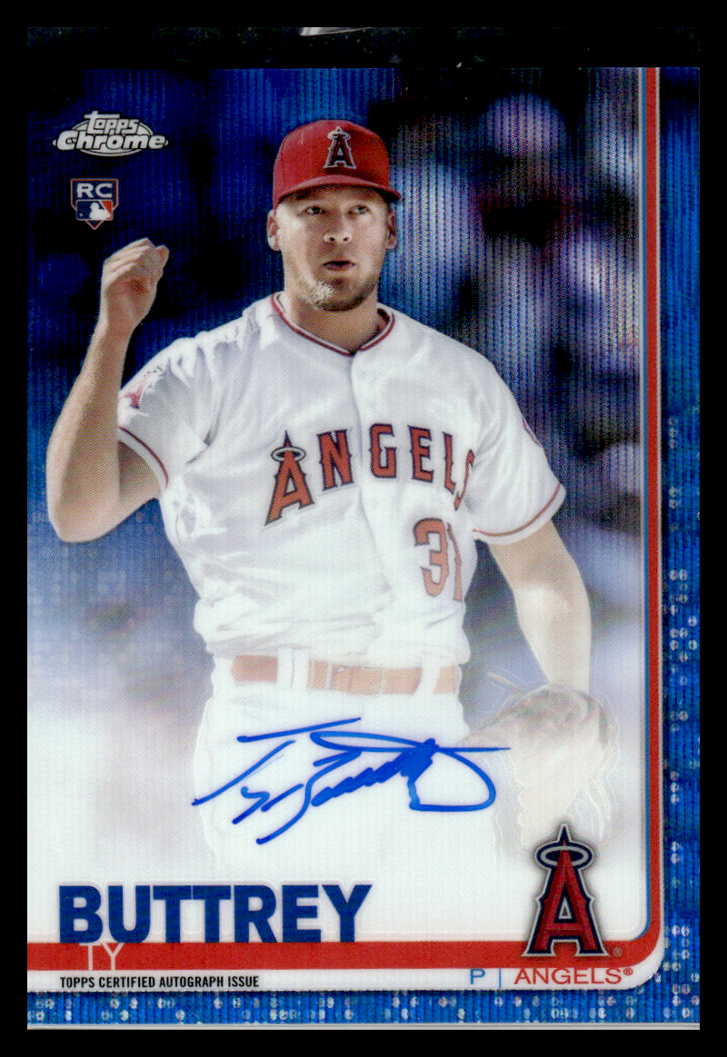 Buttrey 2019 Topps Chrome - Rookie Autographs Ty Buttrey #RA-TB Blue Wave ...