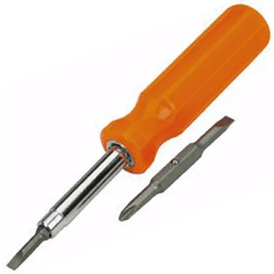 6-in-1 Screwdriver, Flat: 3/16'', 1/4'', Phillips: #1, #2, Nut Drivers 1/4'', 5/16''