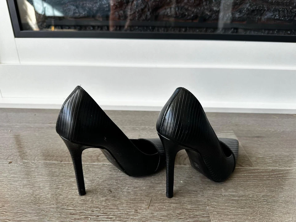 All Saints Nova Leather Court Shoes Black, Size UK 4 High Heels Stiletto Pointy - Image 3 of 4