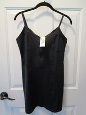 URBAN OUTFITTERS GIGI ZIP-UP CORSET BLACK MINI DRESS SIZE LARGE   NEW