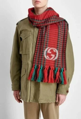 Gucci cuadriculados bufandas para hombres