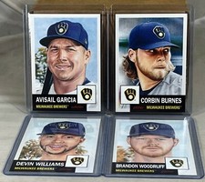2020 TOPPS LIVING SET MILWAUKEE BREWERS TEAM LOT CORBIN BURNES DEVIN WILLIAMS