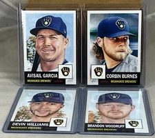 2020 TOPPS LIVING SET MILWAUKEE BREWERS TEAM LOT CORBIN BURNES DEVIN WILLIAMS