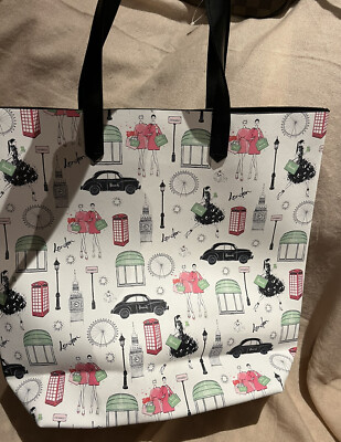 100% Harrods London City Style AOP Print Medium Tote Bag New UK