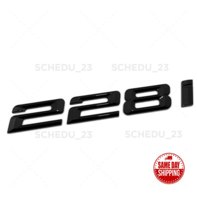 For BMW 228i Letter Emblem Badge Trunk Lid M Power Performance Sport Gloss Black