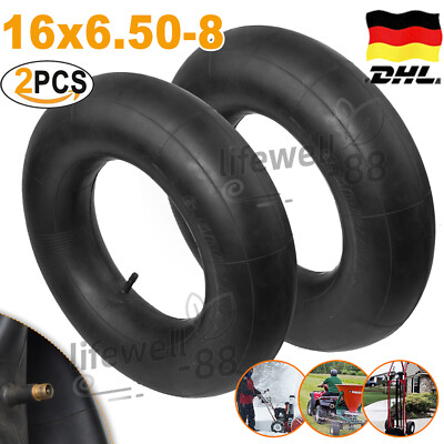 2x Schlauch 16x6.50-8 TR13 Gerades Ventil für Diverse Aufsitzmäher Rasentraktor
