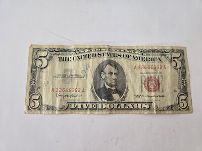 USA 1963 A # UNITED STATES Note Red Seal LINCOLN Schein Dollar Geld
