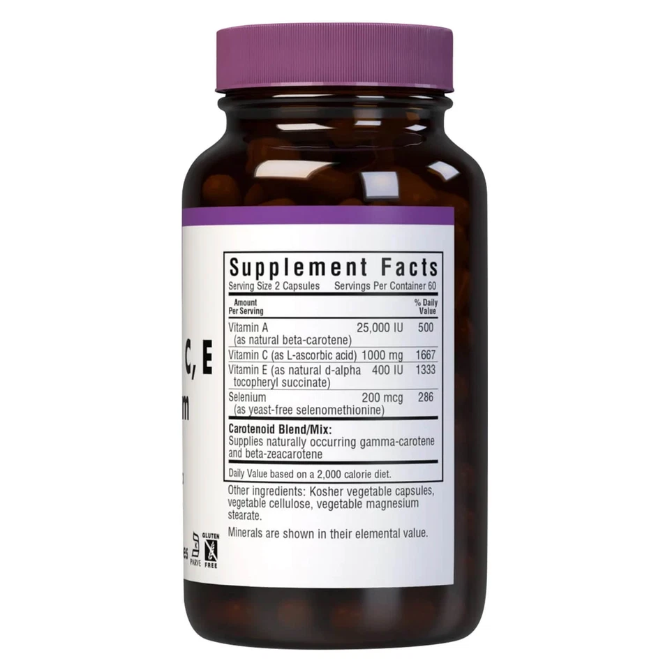 Bluebonnet Beta Carotene C E & Selenium 120 Veg Capsules - Image 2 of 4