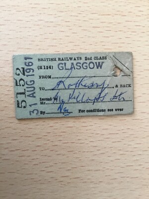 B, T, C, Eisenbahn. Ticket , (. Glasgow. To. Rothesy, 61, )