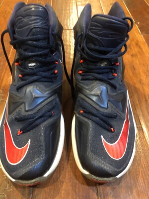 Nike LeBron James 13 XIII Sneakers Midnight Navy Hyper Blue Size 11 (USED) 