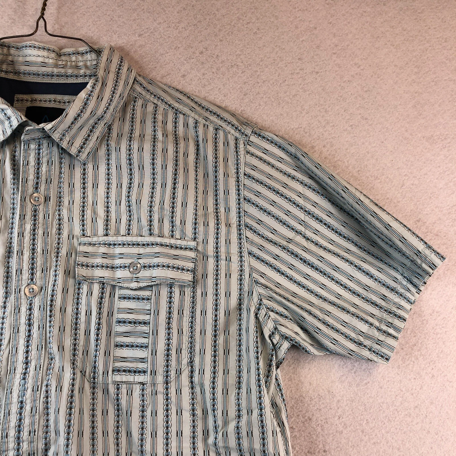 prana short sleeve button down organic cotton shirt