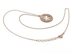 Womens 925 Sterling Silver Necklace Rose Gold White Zircon Snowflake Design  — photo 3