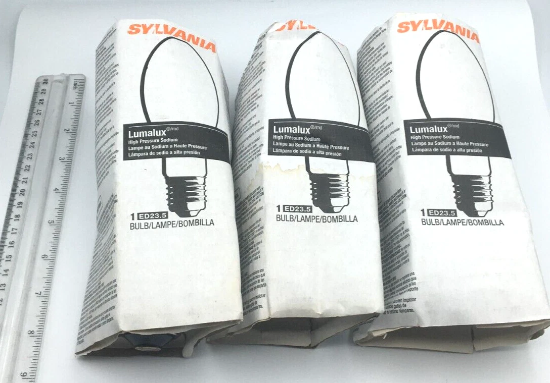 Sylvania Lot of 3 Lumalux High Pressure Sodium Bulb ED23.5 New