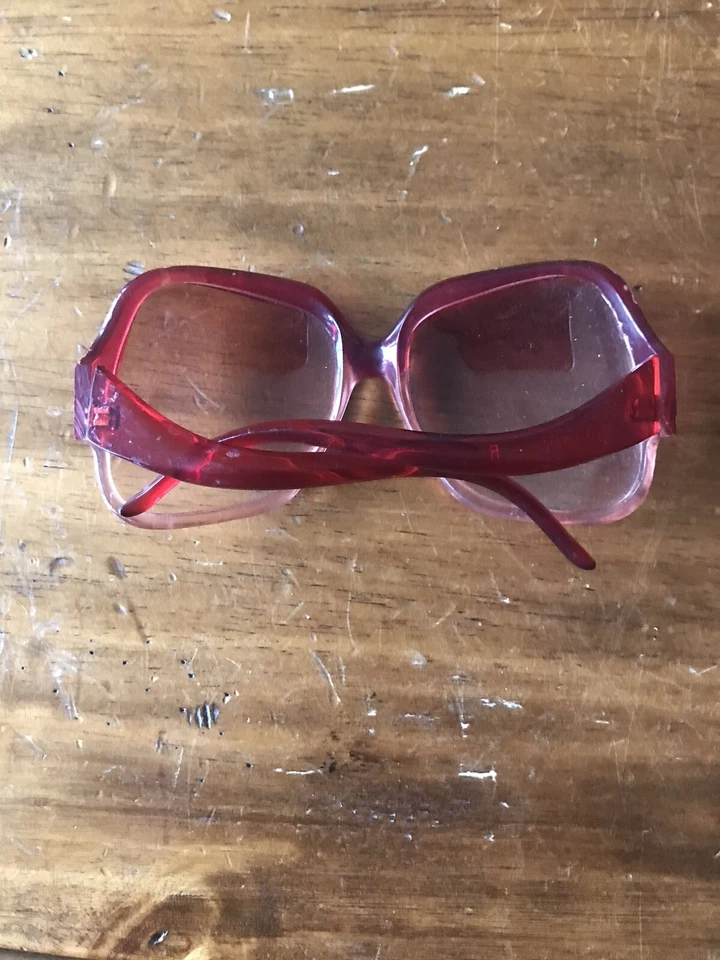 GAFAS DE SOL FRANCESAS VINTAGE VIDRIO ACETATO GRAN TAMAÑO Ovaladas Rosa Ver Desc Foto 3 de 4