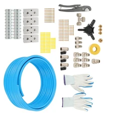 Compressed Air Line Kit 1/2"×100ft Shop/Garage Aluminum Air Compressor Hose kit